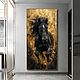 Картина маслом черный конь Картины с животными Картина с лошадью Масло, Картины, Санкт-Петербург,  Фото №1