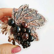 Украшения handmade. Livemaster - original item Brooch-necklace Smorodinka (black agate, garnet). Handmade.
