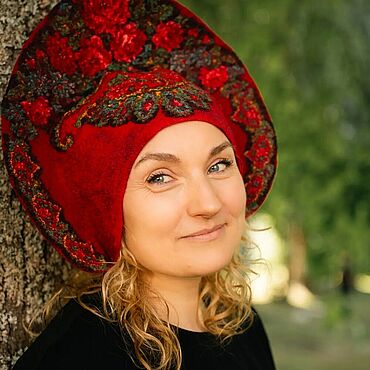Шапка-кокошник, кокошник тëплый, шапочка в русском стиле. . Аксессуары ручной работы - Ярмарка Мастеров Аксессуары ручной работы. Ярмарка Мастеров - ручная работа Шапка-кокошник, кокошник тëплый, шапочка в русском стиле. Handmade.
