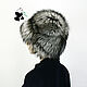 A chic designer hat made of Finnish long-haired silver fox fur. Caps. Mishan (mishan). My Livemaster. Фото №5
