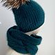 Шапка с помпоном и снуд из ангоры. Шапки. Lesi_knit. Интернет-магазин Ярмарка Мастеров.  Фото №2