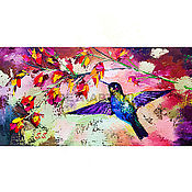 Картины и панно handmade. Livemaster - original item Hummingbird oil painting 