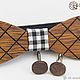 Бабочка-галстук "Клетка" Мербау. Галстуки. Oh-Wood - аксессуары из дерева. Интернет-магазин Ярмарка Мастеров.  Фото №2