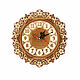 Часы деревянные маленькие круглые "Ромашки" D19. Арт.40015, Часы классические, Томск,  Фото №1