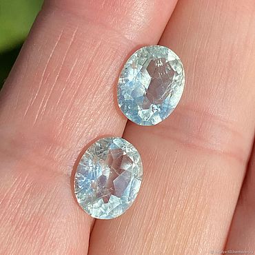 Украшения ручной работы. Ярмарка Мастеров - ручная работа Аквамарины пара 5,25 ct. Handmade.