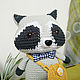 Soft toy raccoon knitted with bag and bow. Amigurumi dolls and toys. Вязаные игрушки - Ольга (knitlandiya). Online shopping on My Livemaster.  Фото №2