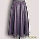 Half-sun skirt 'Railina' from nature. leather/suede and tulle, Skirts, Podolsk,  Фото №1