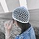 Шапка-сетка женская летняя из хлопка с бусинами. Шапки. МОЙ БАРАШЕК Вязание из букле. Ярмарка Мастеров.  Фото №6