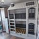 Заказать Детская двухъярусная кровать домик с лестницей из массива. SCANDI. Ярмарка Мастеров. . Кровати Фото №3