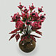 Цветы из граната `Шива` в вазочке из оникса