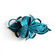 Automatic Hair Clip Leather Flower Turquoise Turquoise Blue. Hairpins. De-Si-Re. My Livemaster. Фото №4