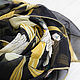 Crepe de Chine black handkerchief with hand hem, Shawls, Moscow,  Фото №1