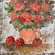Oil painting beautiful still life Roses and red apples. Pictures. gaychuk. Online shopping on My Livemaster.  Фото №2