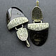 Silver earrings with black obsidian made of 925 sterling silver IV0091. Earrings. Sunny Silver. My Livemaster. Фото №5