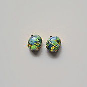 Материалы для творчества handmade. Livemaster - original item Vintage rhinestones10h8 x  mm color Green Opal. Handmade.