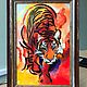 Stained glass painting on glass'Tiger'. Pictures. marinasin. Online shopping on My Livemaster.  Фото №2