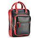 Leather backpack 'Kasandra' (blue and red), Backpacks, St. Petersburg,  Фото №1