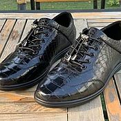 Обувь ручной работы handmade. Livemaster - original item Sports shoes, made of genuine crocodile leather, in black.. Handmade.