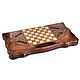 Backgammon carved 'Eternity' big 60, Harutyunyan. Backgammon and checkers. H-Present more, than a gift!. My Livemaster. Фото №4
