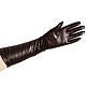 Size 7.5. Winter long gloves made of brown leather with TOUCH. Vintage gloves. Butichok from N.. My Livemaster. Фото №5