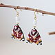 Butterfly Earrings with moonstone and Beads, Earrings, Nizhny Novgorod,  Фото №1