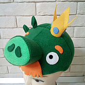 Аксессуары handmade. Livemaster - original item Hat King of Pigs children`s mustachioed Baron angry birds. Handmade.