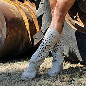 Обувь ручной работы handmade. Livemaster - original item STELLA-Moccasins-Handmade-Ivory boots. Handmade.