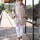 Linen parka with purple embroidery. Parkas jacket. NATALINI. My Livemaster. Фото №6