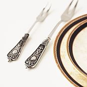 Посуда handmade. Livemaster - original item Set of forks of EMPIRE-EGOIST Diners (2 PCs.) for lemon and canapes.. Handmade.