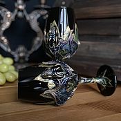 Посуда handmade. Livemaster - original item Black glass (black wineglass ) wine glass for tasting luxury. Handmade.