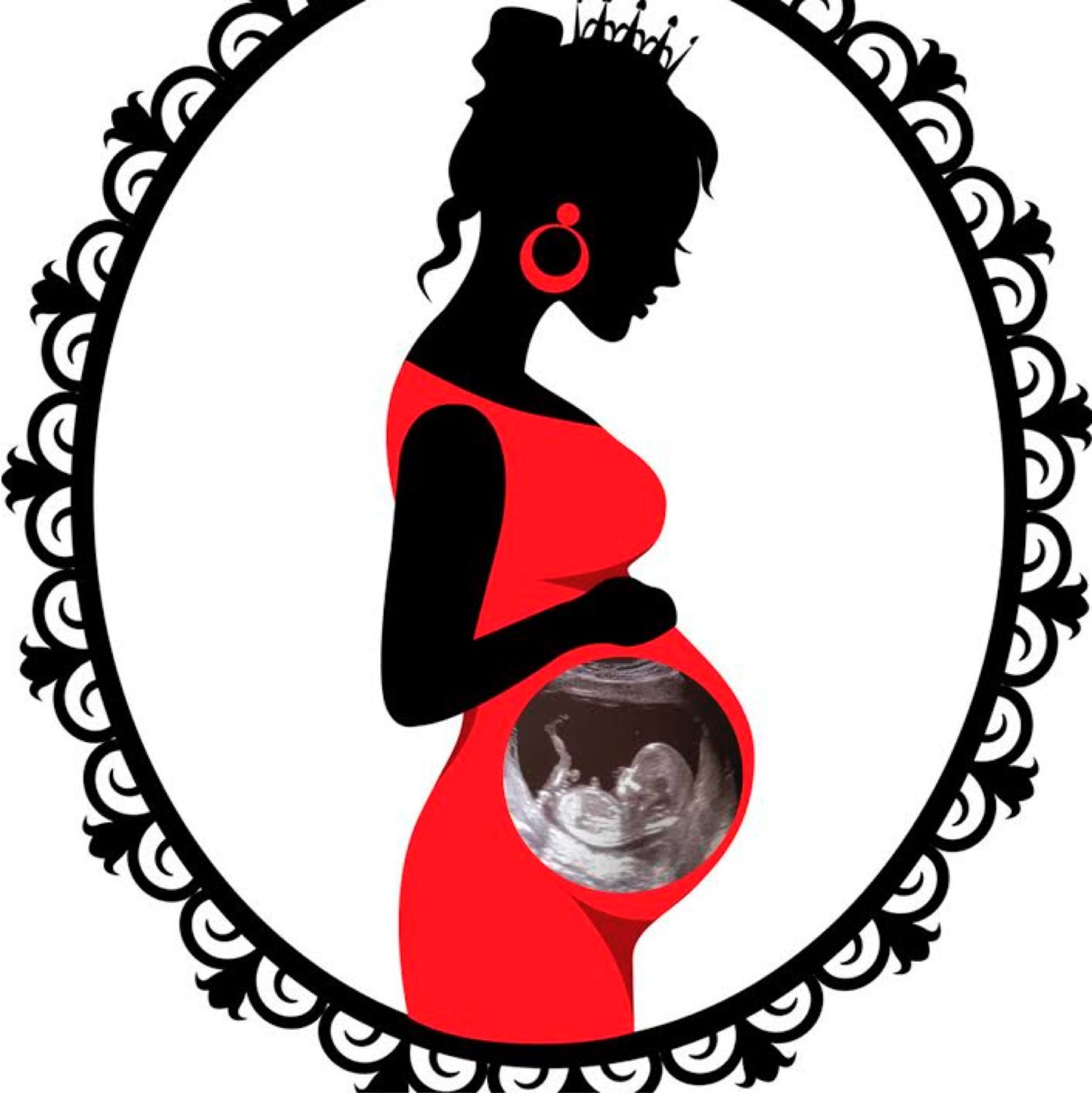 Силуэт беременной женщины для снимка УЗИ