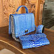 a set of Python. Handbag, clutch purse and bracelet, Crossbody bag, Kuta,  Фото №1