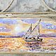 Нежный закат на Адриатике Пано дрифтвуд Картина на дереве 21х12 см. Панно. AdriaticArt_Julia. Ярмарка Мастеров.  Фото №5