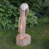 Дача и сад handmade. Livemaster - original item Shapes garden: Sculpture: Wooden sculpture of a Bird Girl. Handmade.