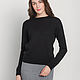 Minimalist black silk cashmere pullover. Jumpers. BerKnitwear. Online shopping on My Livemaster.  Фото №2