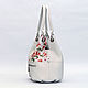 Кожаный мешочек белый с цветами. Классическая сумка. Кожаные сумки ALSWA. Интернет-магазин Ярмарка Мастеров.  Фото №2