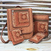 Сумки и аксессуары handmade. Livemaster - original item Backpack Ginger, Patchwork, Urban, with pockets, Textiles, Satchel. Handmade.