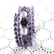 Украшения handmade. Livemaster - original item Bracelet braided: Lilac Macrame Winding Bracelet. Handmade.