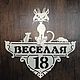 Адресная табличка "Кошки-Мышки". Таблички для сада. ПлазАрт - декор из металла. Ярмарка Мастеров.  Фото №6