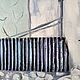 Заказать Картины Абстракция Бирюзовый дом горы пейзаж с домом коллаж светлая. Картины маслом  Евгения Мороз (morozrisovala). Ярмарка Мастеров. . Картины Фото №3