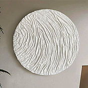 Картины и панно handmade. Livemaster - original item Round panel with backlight on the wall. Plaster panel white. Handmade.