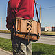 Messenger bag with carabiners made of leather and canvas, Messenger Bag, Volzhsky,  Фото №1