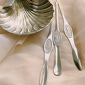 Vintage English silver-plated tea / coffee spoons in a case