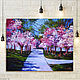 Order Sakura painting 'Spring Landscape' oil on canvas. Svetlana Samsonova. Livemaster. . Pictures Фото №3