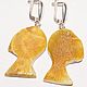 Earrings carved fish from royal amber. Earrings. podaro4ek22. My Livemaster. Фото №4