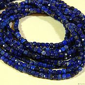 Материалы для творчества handmade. Livemaster - original item Lapis lazuli beads cube 4h4 mm with cut (Afghanistan). pc. Handmade.