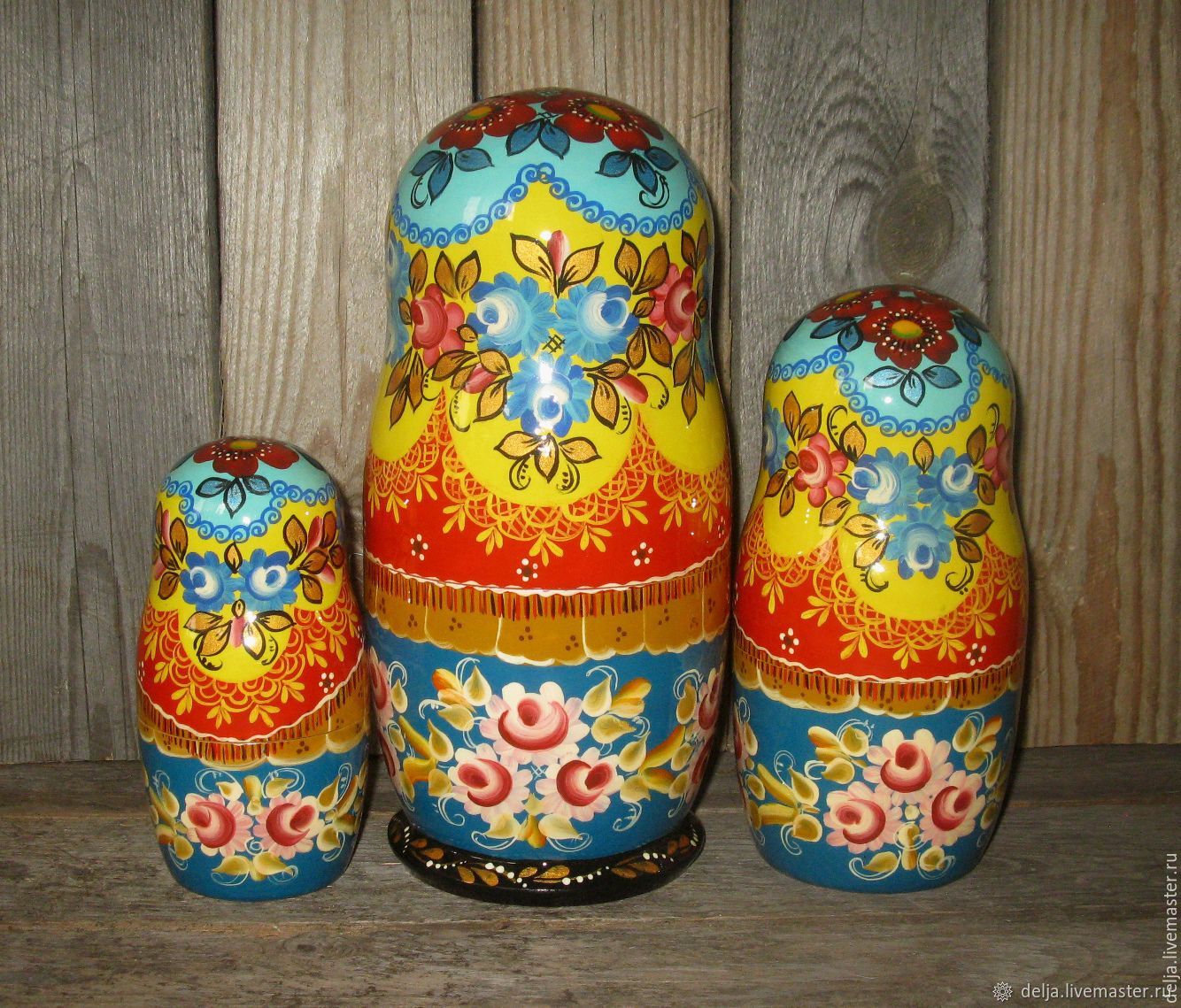 Матрешка 10-местная с традиционной карельской росписью, 10 мест в ...