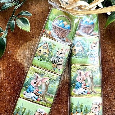 Сувениры и подарки ручной работы. Ярмарка Мастеров - ручная работа Набор шоколада "Пасхальная семья". Handmade.