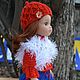 Комплект одежды "Красное и синее" для куклы  Paola Reina. Одежда для кукол. Доминика (Тепло, что создано руками). Интернет-магазин Ярмарка Мастеров.  Фото №2