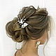 Order Flower hairpin with leaves,pearls,rhinestones. Wedding jewelry hair pins. Livemaster. . Hair Decoration Фото №3